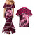 Polynesian Shark Valentine Day Couples Matching Mermaid Dress and Hawaiian Shirt Hibiscus and Tribal Tattoo Pink Style LT03 - Polynesian Pride