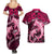 Polynesian Shark Valentine Day Couples Matching Summer Maxi Dress and Hawaiian Shirt Hibiscus and Tribal Tattoo Pink Style LT03 - Polynesian Pride