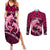 Polynesian Shark Valentine Day Couples Matching Summer Maxi Dress and Long Sleeve Button Shirt Hibiscus and Tribal Tattoo Pink Style LT03 Pink - Polynesian Pride