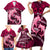 Polynesian Shark Valentine Day Family Matching Short Sleeve Bodycon Dress and Hawaiian Shirt Hibiscus and Tribal Tattoo Pink Style LT03 - Polynesian Pride