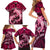 Polynesian Shark Valentine Day Family Matching Short Sleeve Bodycon Dress and Hawaiian Shirt Hibiscus and Tribal Tattoo Pink Style LT03 - Polynesian Pride