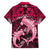 Polynesian Shark Valentine Day Family Matching Short Sleeve Bodycon Dress and Hawaiian Shirt Hibiscus and Tribal Tattoo Pink Style LT03 - Polynesian Pride