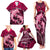 Polynesian Shark Valentine Day Family Matching Tank Maxi Dress and Hawaiian Shirt Hibiscus and Tribal Tattoo Pink Style LT03 - Polynesian Pride