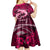 Polynesian Shark Valentine Day Kid Short Sleeve Dress Hibiscus and Tribal Tattoo Pink Style LT03 - Polynesian Pride