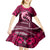 Polynesian Shark Valentine Day Kid Short Sleeve Dress Hibiscus and Tribal Tattoo Pink Style LT03 - Polynesian Pride