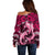 Polynesian Shark Valentine Day Off Shoulder Sweater Hibiscus and Tribal Tattoo Pink Style LT03 - Polynesian Pride