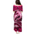 Polynesian Shark Valentine Day Puletasi Hibiscus and Tribal Tattoo Pink Style LT03 - Polynesian Pride