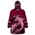 Polynesian Shark Valentine Day Wearable Blanket Hoodie Hibiscus and Tribal Tattoo Pink Style LT03 - Polynesian Pride