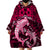 Polynesian Shark Valentine Day Wearable Blanket Hoodie Hibiscus and Tribal Tattoo Pink Style LT03 - Polynesian Pride