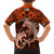 Polynesian Shark Valentine Day Family Matching Long Sleeve Bodycon Dress and Hawaiian Shirt Hibiscus and Tribal Tattoo Orange Style LT03 - Polynesian Pride