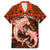 Polynesian Shark Valentine Day Family Matching Long Sleeve Bodycon Dress and Hawaiian Shirt Hibiscus and Tribal Tattoo Orange Style LT03 Dad's Shirt - Short Sleeve Orange - Polynesian Pride