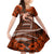 Polynesian Shark Valentine Day Family Matching Mermaid Dress and Hawaiian Shirt Hibiscus and Tribal Tattoo Orange Style LT03 Daughter's Dress Orange - Polynesian Pride