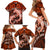 Polynesian Shark Valentine Day Family Matching Short Sleeve Bodycon Dress and Hawaiian Shirt Hibiscus and Tribal Tattoo Orange Style LT03 - Polynesian Pride