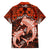 Polynesian Shark Valentine Day Family Matching Short Sleeve Bodycon Dress and Hawaiian Shirt Hibiscus and Tribal Tattoo Orange Style LT03 - Polynesian Pride