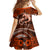 Polynesian Shark Valentine Day Family Matching Summer Maxi Dress and Hawaiian Shirt Hibiscus and Tribal Tattoo Orange Style LT03 - Polynesian Pride