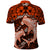 Polynesian Shark Valentine Day Polo Shirt Hibiscus and Tribal Tattoo Orange Style LT03 - Polynesian Pride