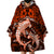 Polynesian Shark Valentine Day Wearable Blanket Hoodie Hibiscus and Tribal Tattoo Orange Style LT03 - Polynesian Pride