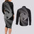 New Zealand Valentine Day Couples Matching Long Sleeve Bodycon Dress and Long Sleeve Button Shirt Aotearoa Warrior and Woman Love Heart Maori Pattern LT03 - Polynesian Pride