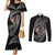 New Zealand Valentine Day Couples Matching Mermaid Dress and Long Sleeve Button Shirt Aotearoa Warrior and Woman Love Heart Maori Pattern LT03 Black - Polynesian Pride