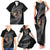 New Zealand Valentine Day Family Matching Tank Maxi Dress and Hawaiian Shirt Aotearoa Warrior and Woman Love Heart Maori Pattern LT03 - Polynesian Pride