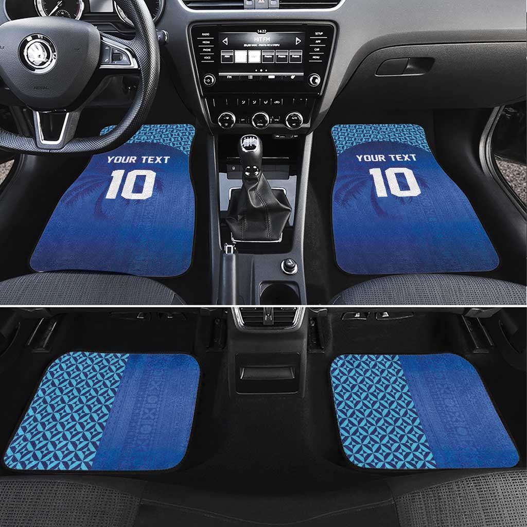 Custom Fiji Football-Towards World Cup 2026 Car Mats LT03 Set 4pcs Blue - Polynesian Pride