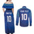 Custom Fiji Football-Towards World Cup 2026 Couples Matching Off Shoulder Maxi Dress and Long Sleeve Button Shirt