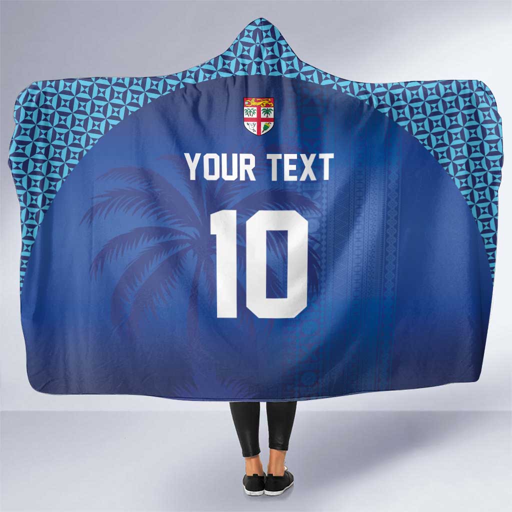 Custom Fiji Football-Towards World Cup 2026 Hooded Blanket LT03 One Size Blue - Polynesian Pride