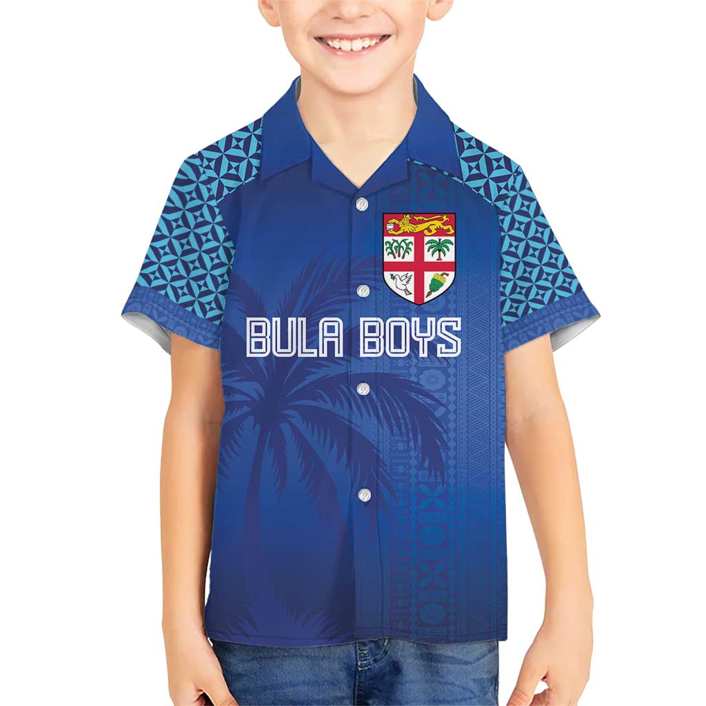 Custom Fiji Football-Towards World Cup 2026 Kid Hawaiian Shirt LT03 Kid Blue - Polynesian Pride
