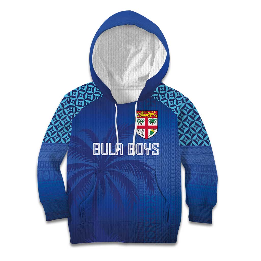 Custom Fiji Football-Towards World Cup 2026 Kid Hoodie LT03 Hoodie Blue - Polynesian Pride