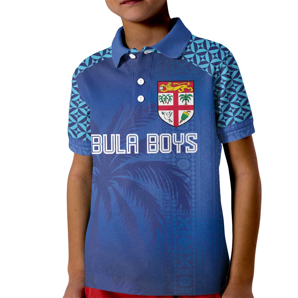Custom Fiji Football-Towards World Cup 2026 Kid Polo Shirt LT03 Kid Blue - Polynesian Pride