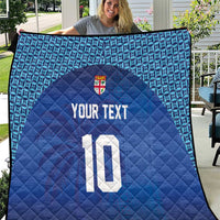 Custom Fiji Football-Towards World Cup 2026 Quilt LT03 Blue - Polynesian Pride
