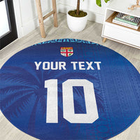 Custom Fiji Football-Towards World Cup 2026 Round Carpet LT03 Blue - Polynesian Pride