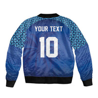 Custom Fiji Football-Towards World Cup 2026 Sleeve Zip Bomber Jacket LT03 - Polynesian Pride