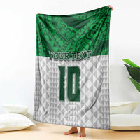 Custom Hawaii Volleyball-Kakau Motif Green Color Blanket LT03 - Polynesian Pride