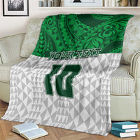 Custom Hawaii Volleyball-Kakau Motif Green Color Blanket LT03 - Polynesian Pride