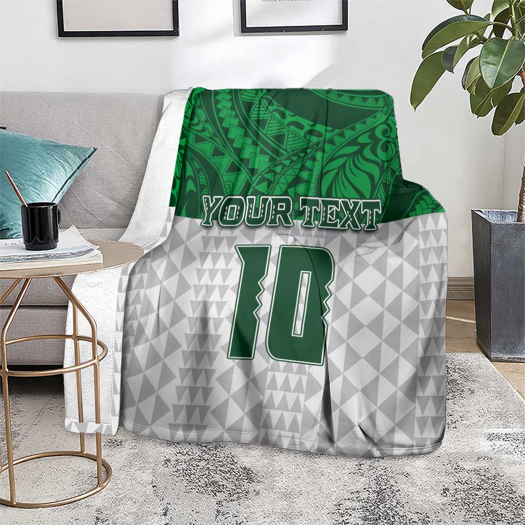 Custom Hawaii Volleyball-Kakau Motif Green Color Blanket LT03 - Polynesian Pride