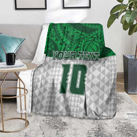 Custom Hawaii Volleyball-Kakau Motif Green Color Blanket LT03 - Polynesian Pride