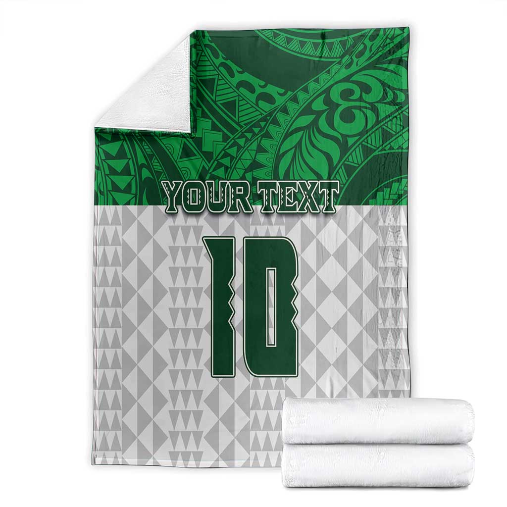 Custom Hawaii Volleyball-Kakau Motif Green Color Blanket LT03 - Polynesian Pride