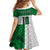 Custom Hawaii Volleyball-Kakau Motif Green Color Family Matching Off Shoulder Short Dress and Hawaiian Shirt