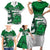 Custom Hawaii Volleyball-Kakau Motif Green Color Family Matching Short Sleeve Bodycon Dress and Hawaiian Shirt