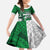 Custom Hawaii Volleyball-Kakau Motif Green Color Family Matching Summer Maxi Dress and Hawaiian Shirt