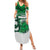 Custom Hawaii Volleyball-Kakau Motif Green Color Family Matching Summer Maxi Dress and Hawaiian Shirt