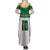 Custom Hawaii Volleyball-Kakau Motif Green Color Family Matching Summer Maxi Dress and Hawaiian Shirt