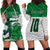 Custom Hawaii Volleyball-Kakau Motif Green Color Hoodie Dress