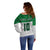 Custom Hawaii Volleyball-Kakau Motif Green Color Off Shoulder Sweater