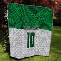 Custom Hawaii Volleyball-Kakau Motif Green Color Quilt LT03 - Polynesian Pride