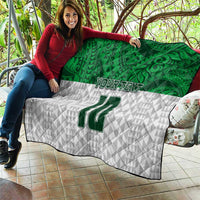 Custom Hawaii Volleyball-Kakau Motif Green Color Quilt LT03 - Polynesian Pride