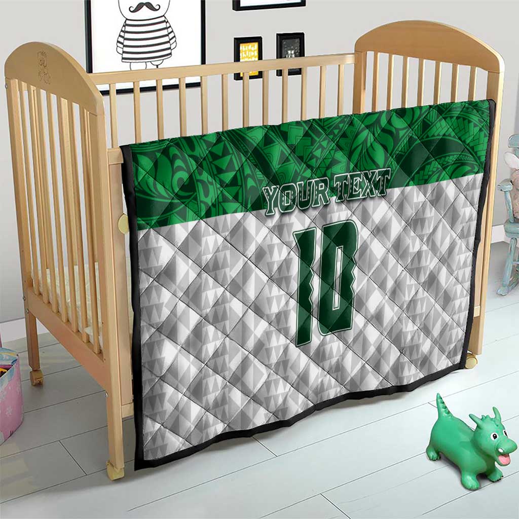 Custom Hawaii Volleyball-Kakau Motif Green Color Quilt LT03 - Polynesian Pride