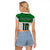 Custom Hawaii Volleyball-Kakau Motif Green Color Raglan Cropped T Shirt