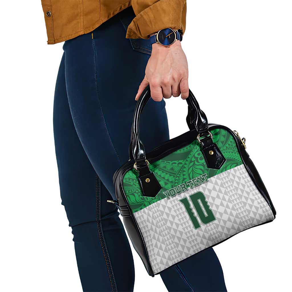 Custom Hawaii Volleyball-Kakau Motif Green Color Shoulder Handbag LT03 - Polynesian Pride